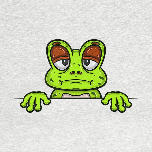 Frog Cartoon With Bored Face Expression by tedykurniawan12